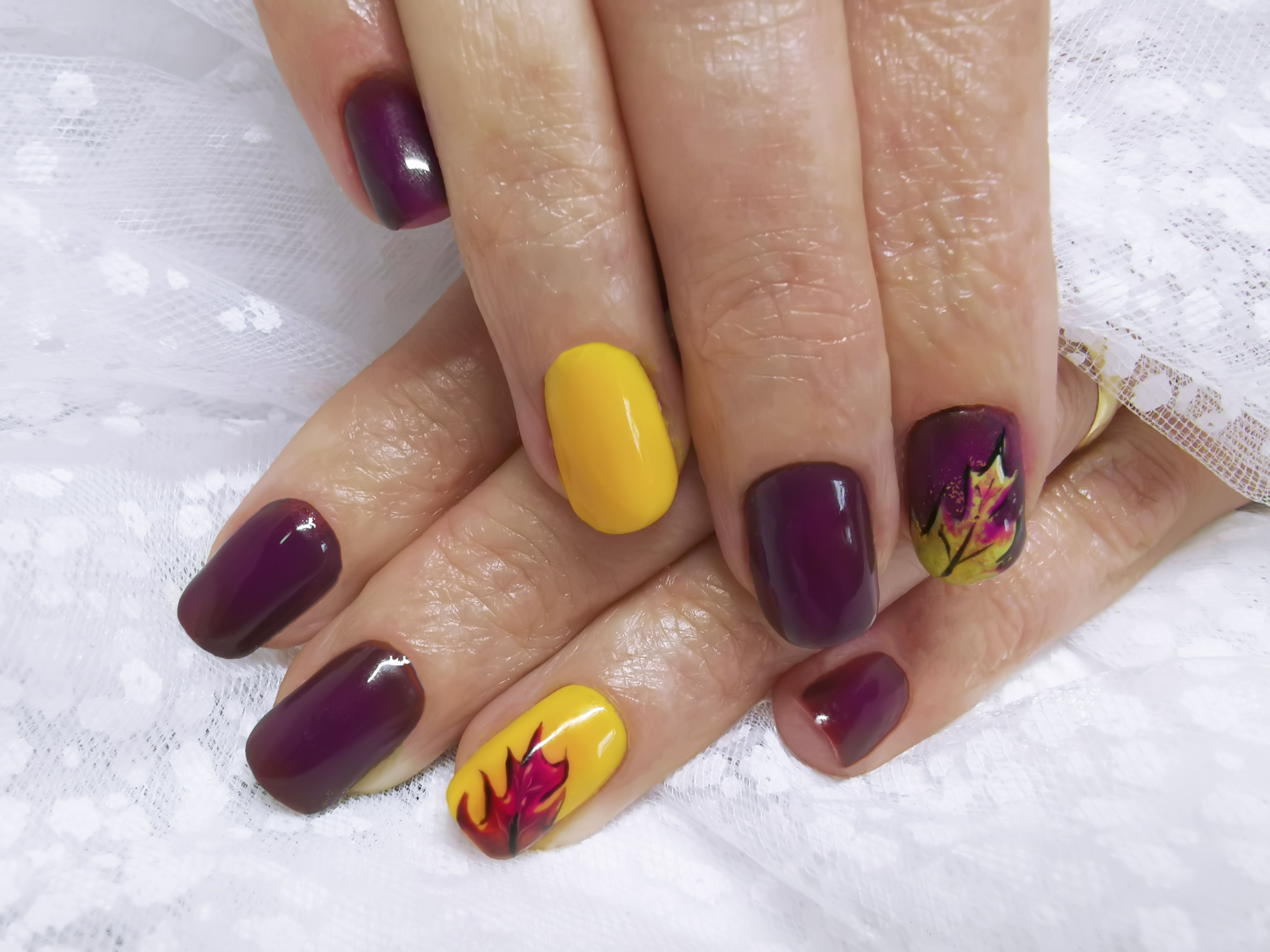 stylish nails manicure on long beautiful hands Stock Photo - Alamy